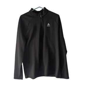 Odlo Men's Size XXL Black Snowbird Athletic Midlayer 1/2‎ Zip Sweater